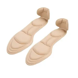 4D Soft Breathable Lady High-heeled Shoe Insoles-Beige