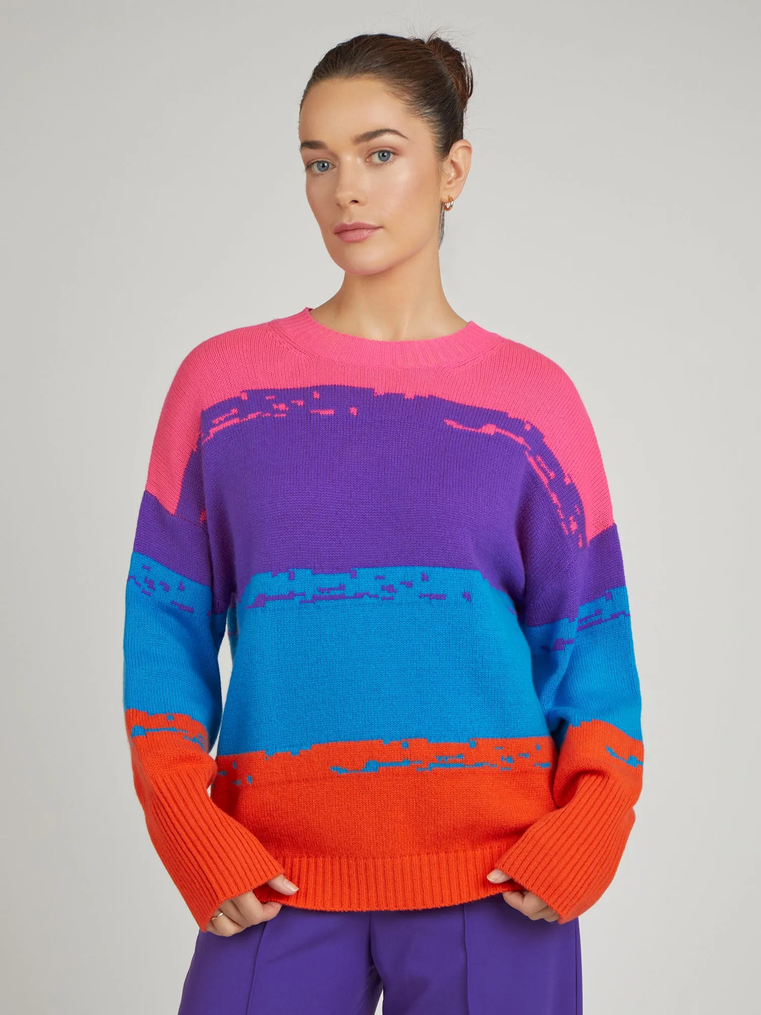 Ariana Block Stripe Spicy Orange Jumper