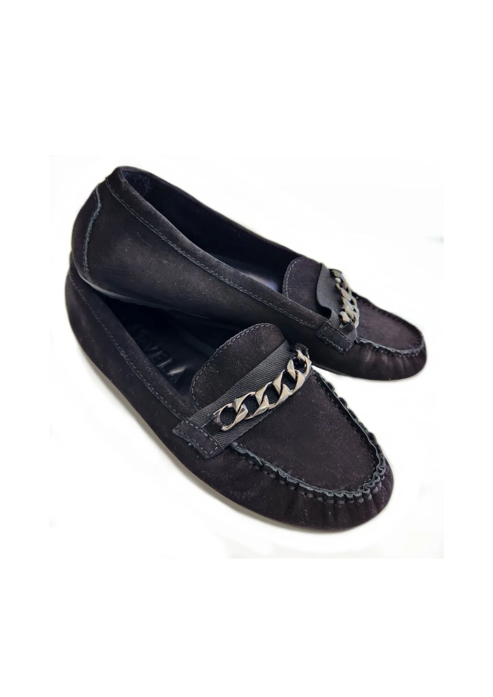 Black Velvet Chain Loafers