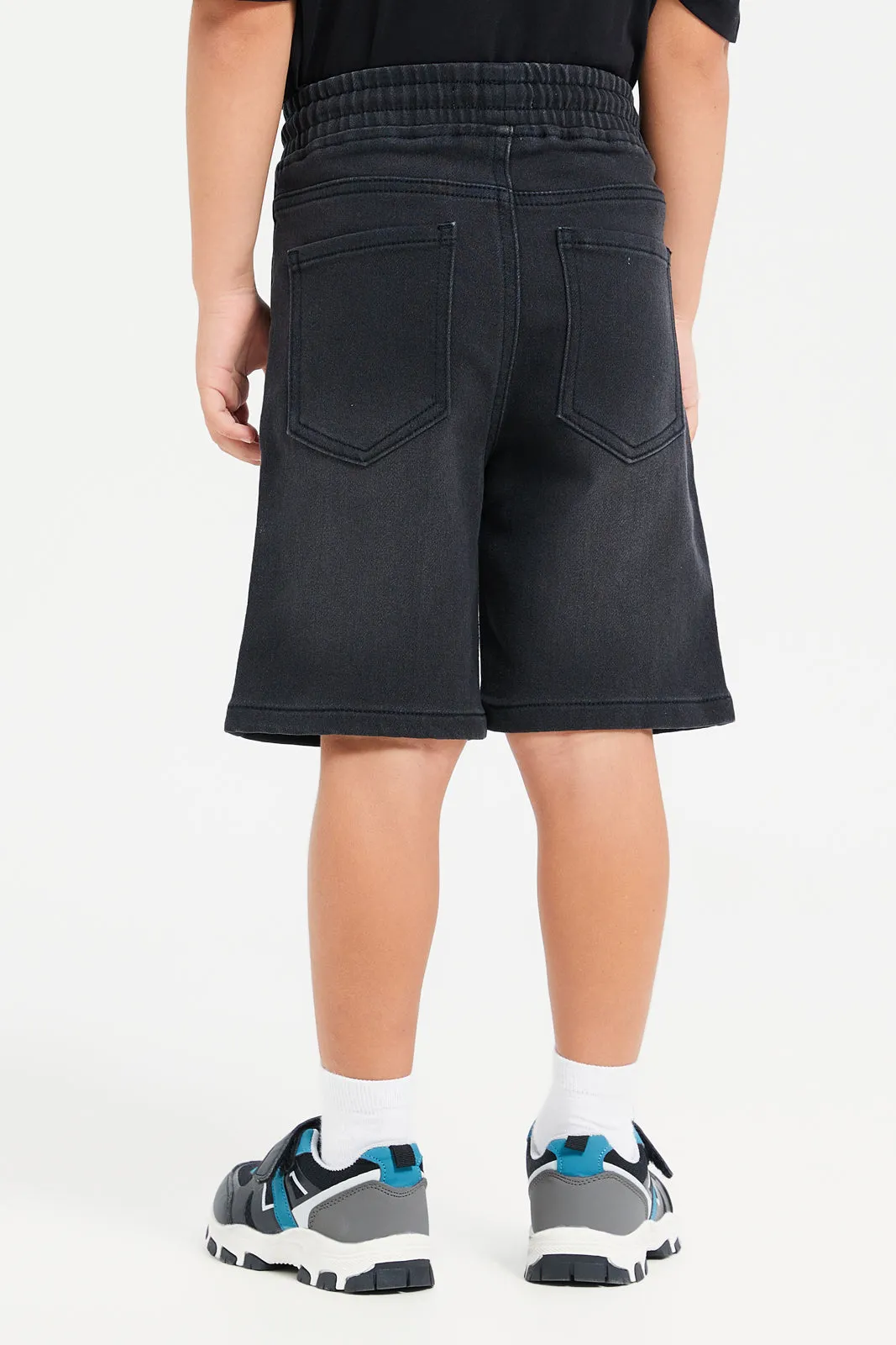 Boys Black Denim Shorts