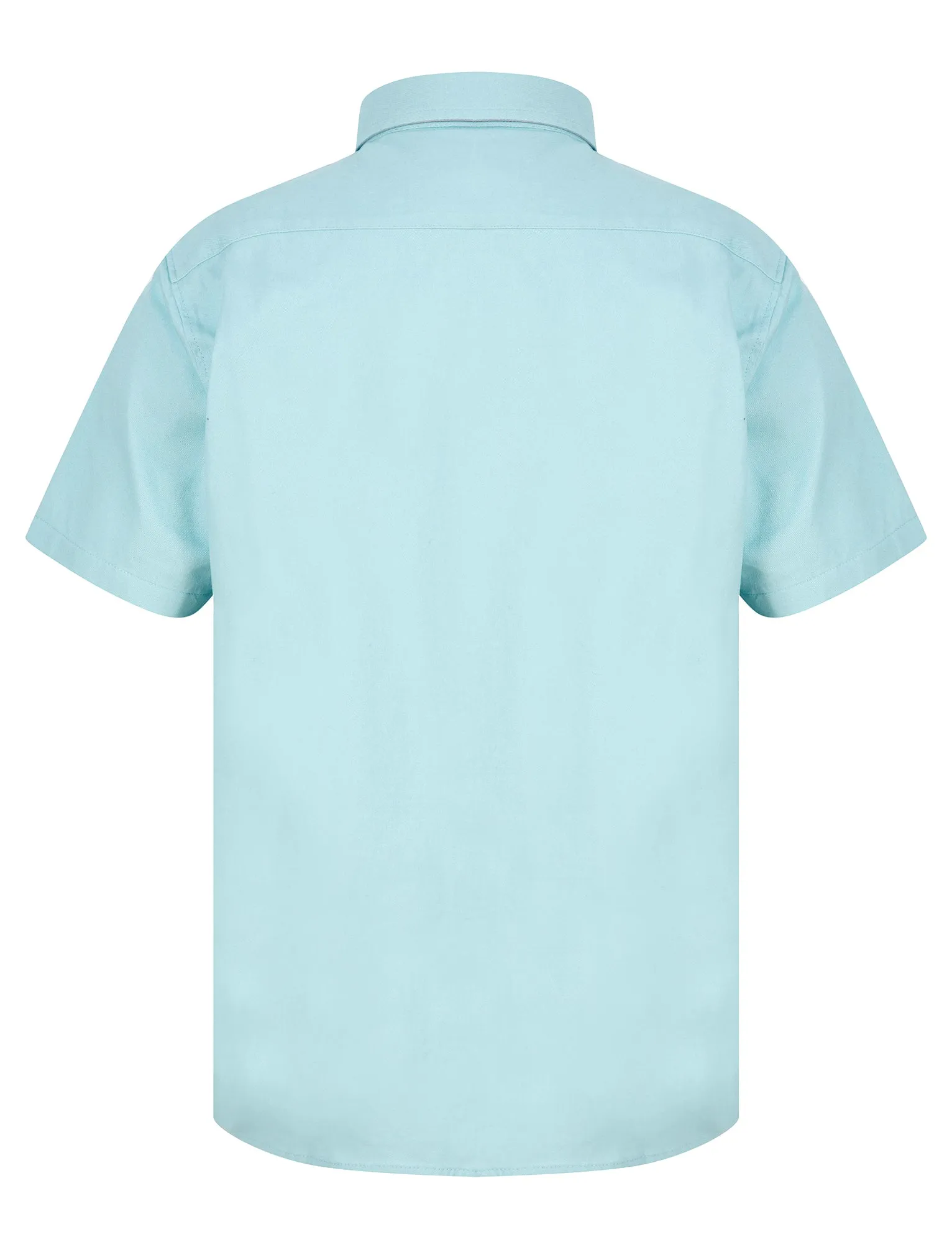 Buster Short Sleeve Cotton Twill Shirt in Angel Falls Blue - Kensington Eastside