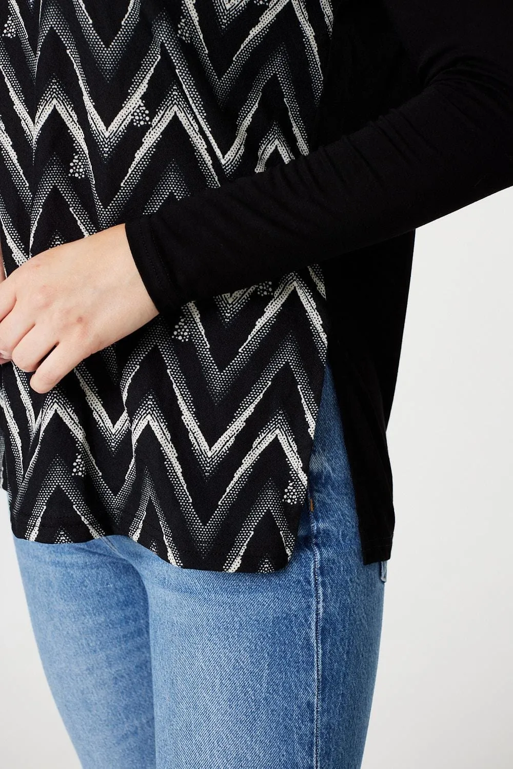 Chevron Print Long Sleeve Top