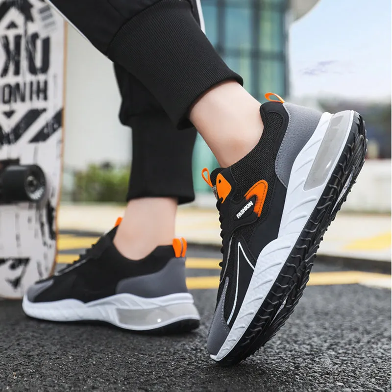 Color-blocked Sneakers Fashion Breathable Lace Up Mesh Sports