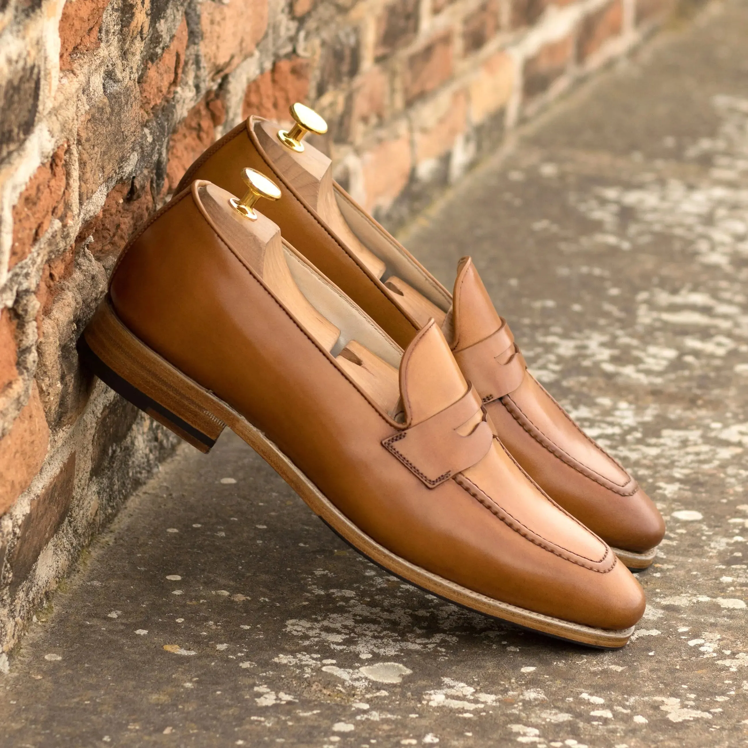 DapperFam Luciano in Cognac Men's Italian Cordovan Leather Loafer