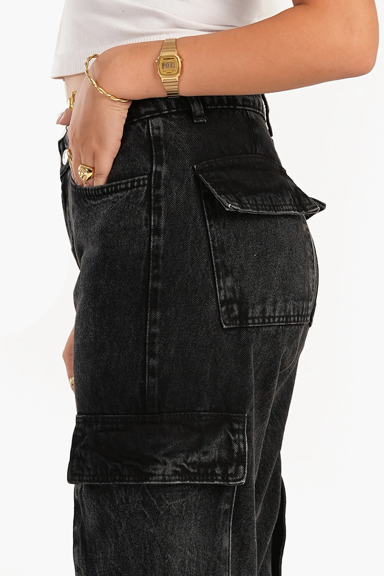 Dark Grey Cargo Jeans