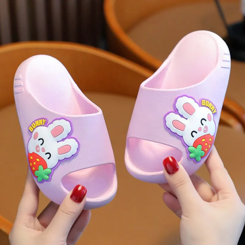 Dunnmall New Children's Slippers Summer Outwear Indoor Bath Non-Slip Slippers Soft Super Cute Cartoon Boys and Girls Slippers