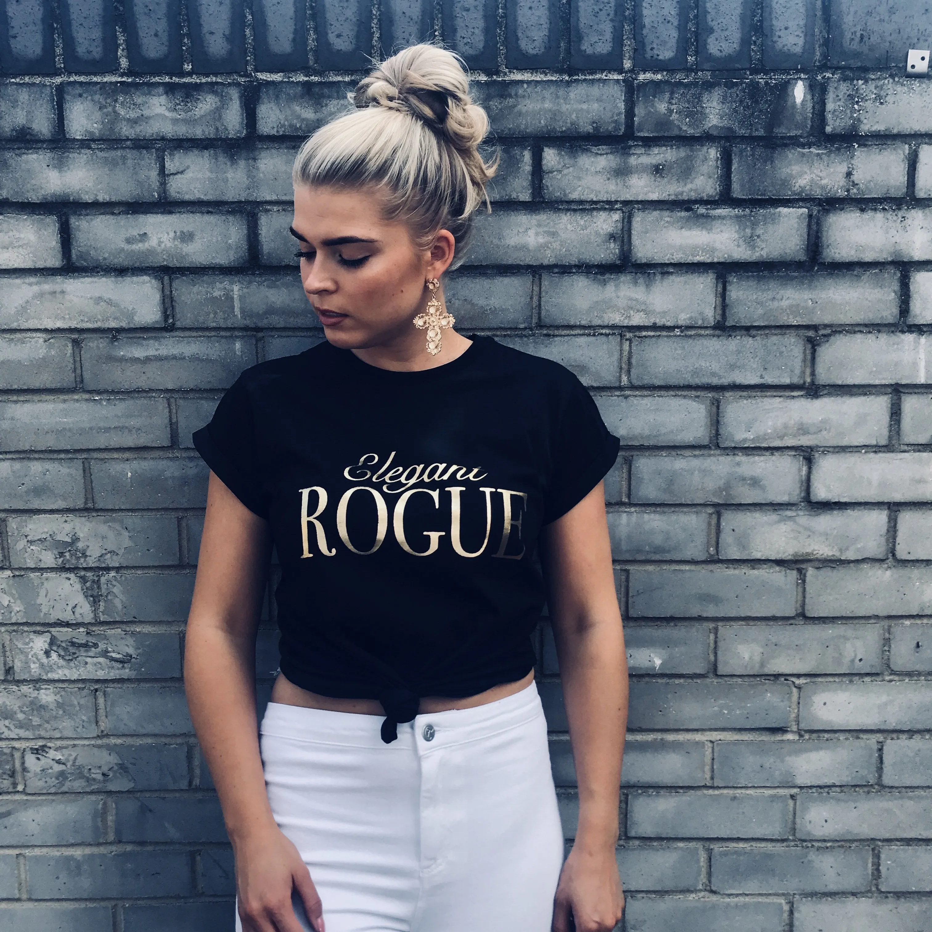 'ELEGANT ROGUE' - CT084 SLOGAN T SHIRT