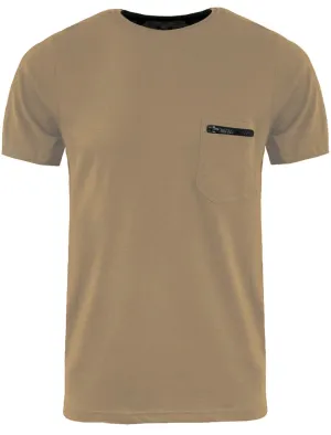 FaustianC Short Sleeve T-Shirt with Zip Chest Pocket in Mushroom