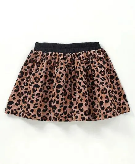 Frilled Animal Print Top Skirt Set