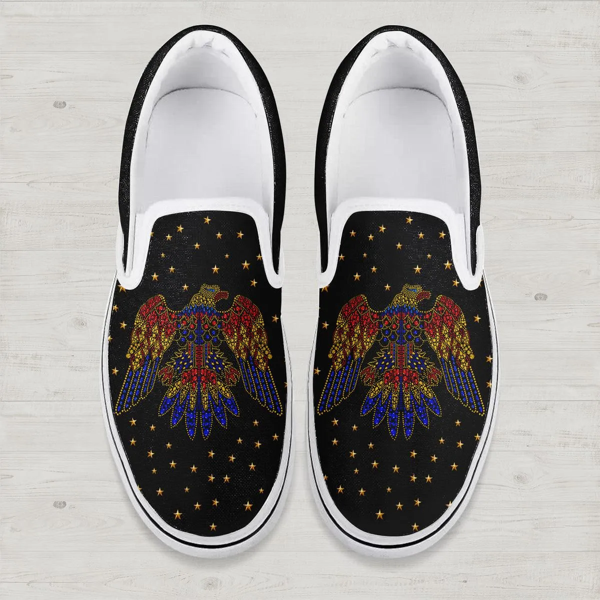 Gearhomie Elvis Aloha Black Slip On Shoes