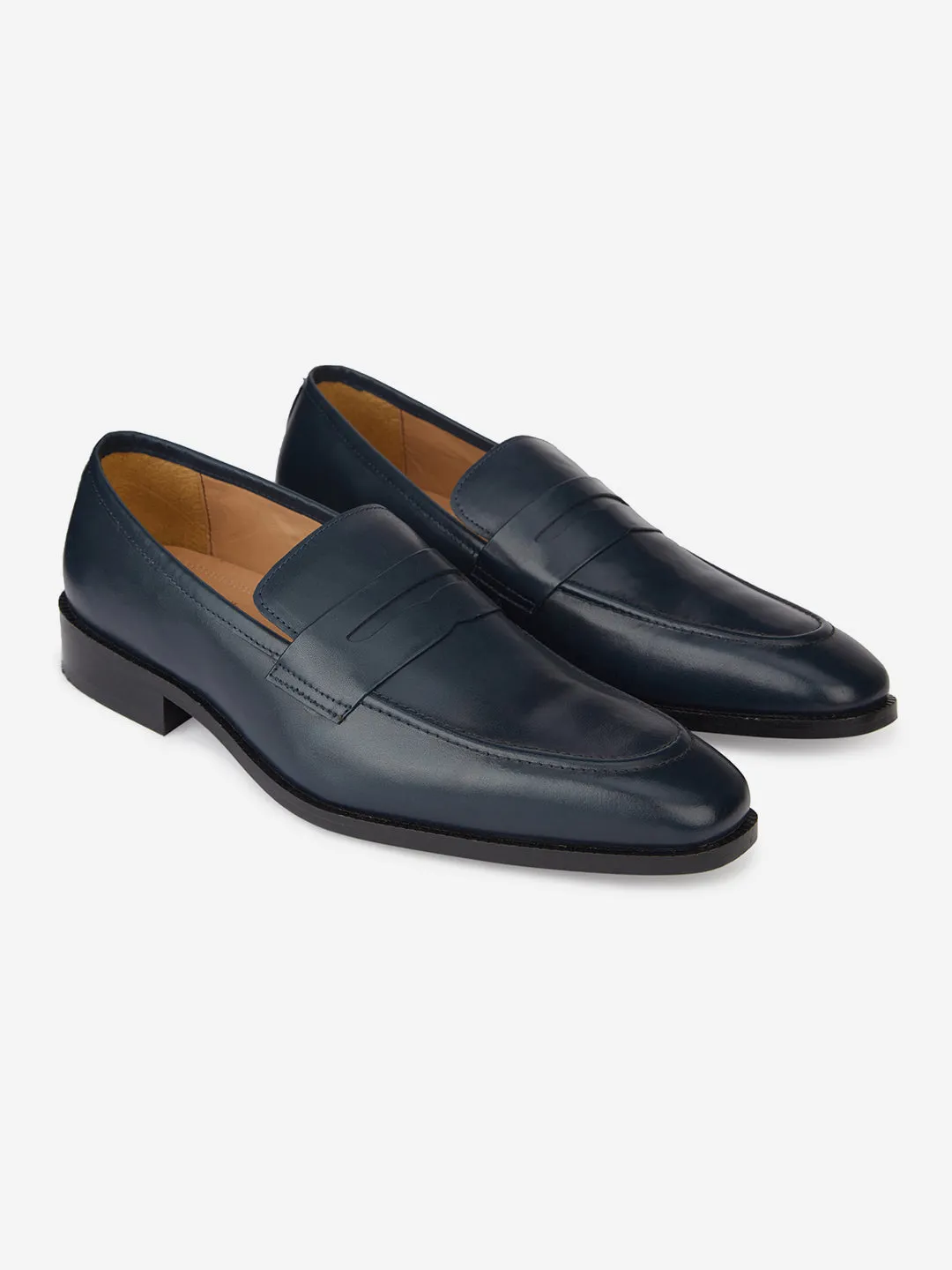 Genuine Leather Navy Formal Loafers