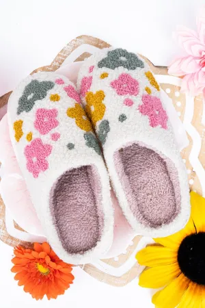 Groovy Flowers Plush Slippers