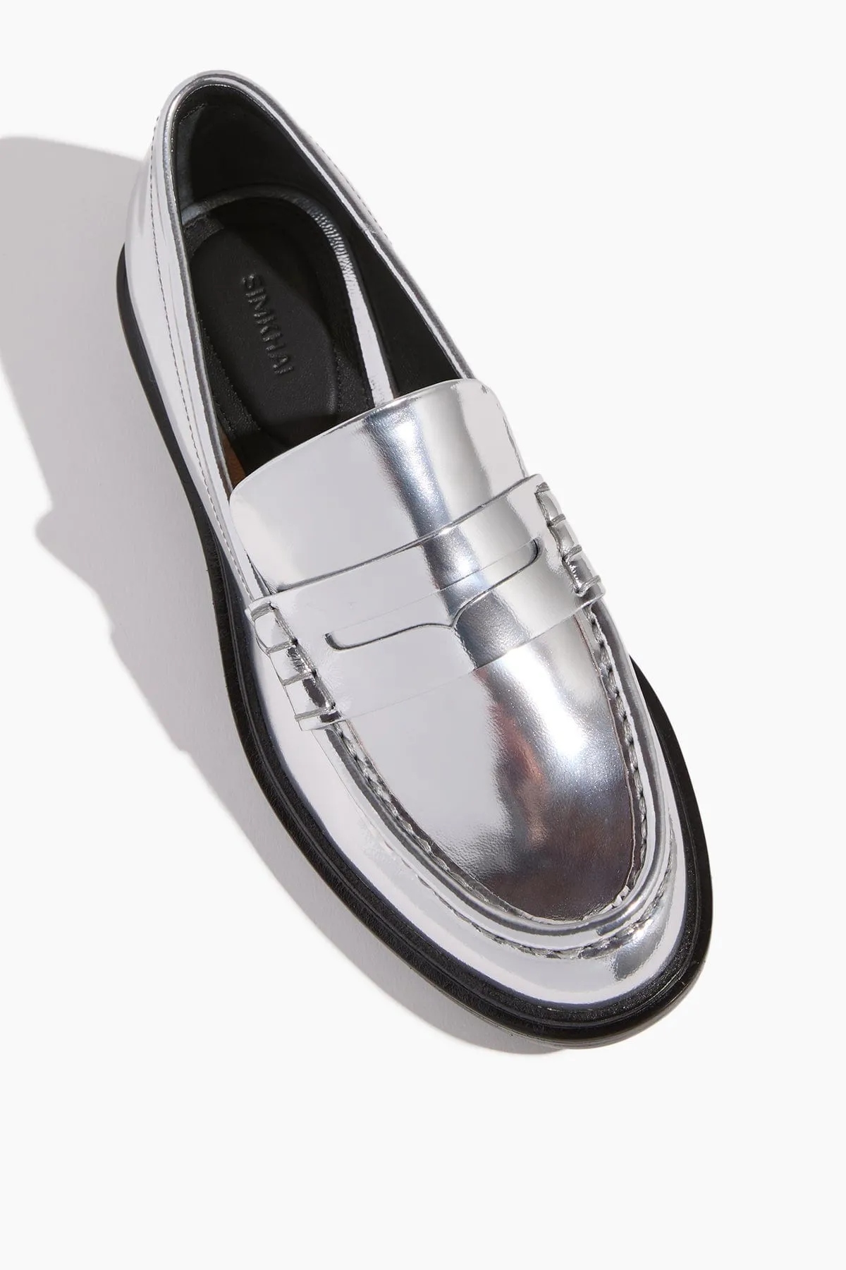 Harper Metallic Lug Sole Loafer in Silver