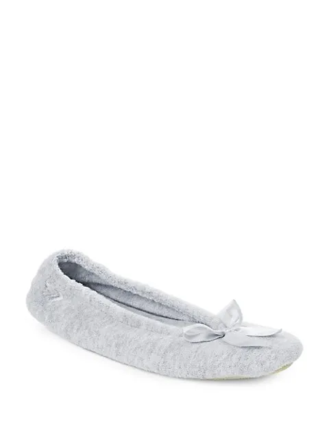 ISOTONER Classic Terry Ballet Slipper Heather Grey