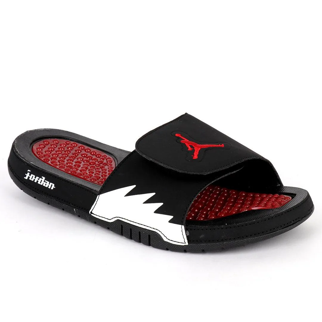 JD Hydro VRetro All Black With Red Logo Men's Slide