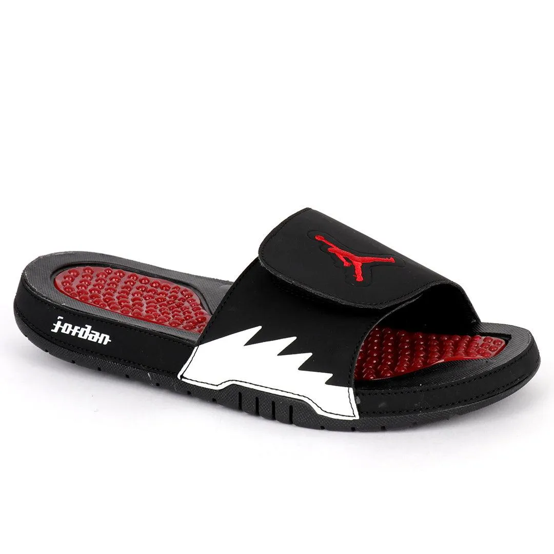 JD Hydro VRetro All Black With Red Logo Men's Slide