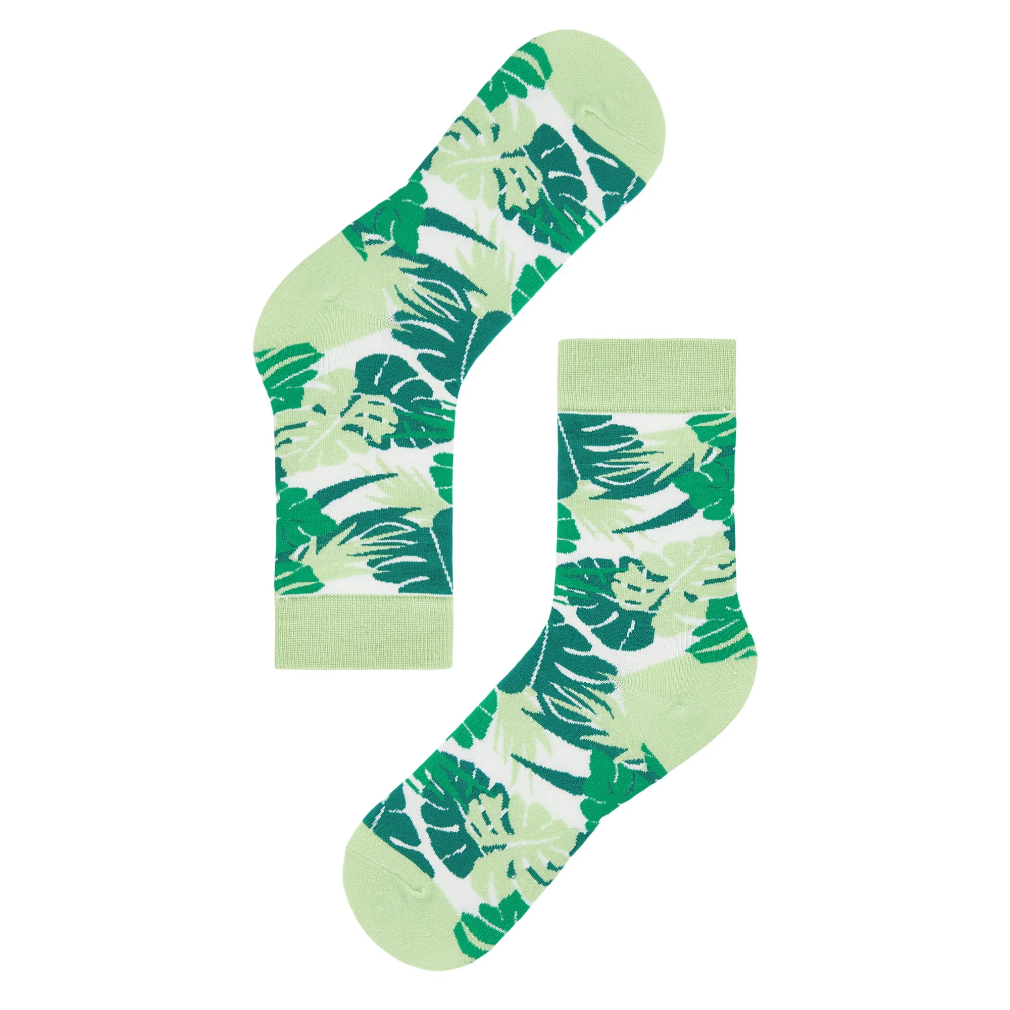 Leaves Printed Quarter Length Socks