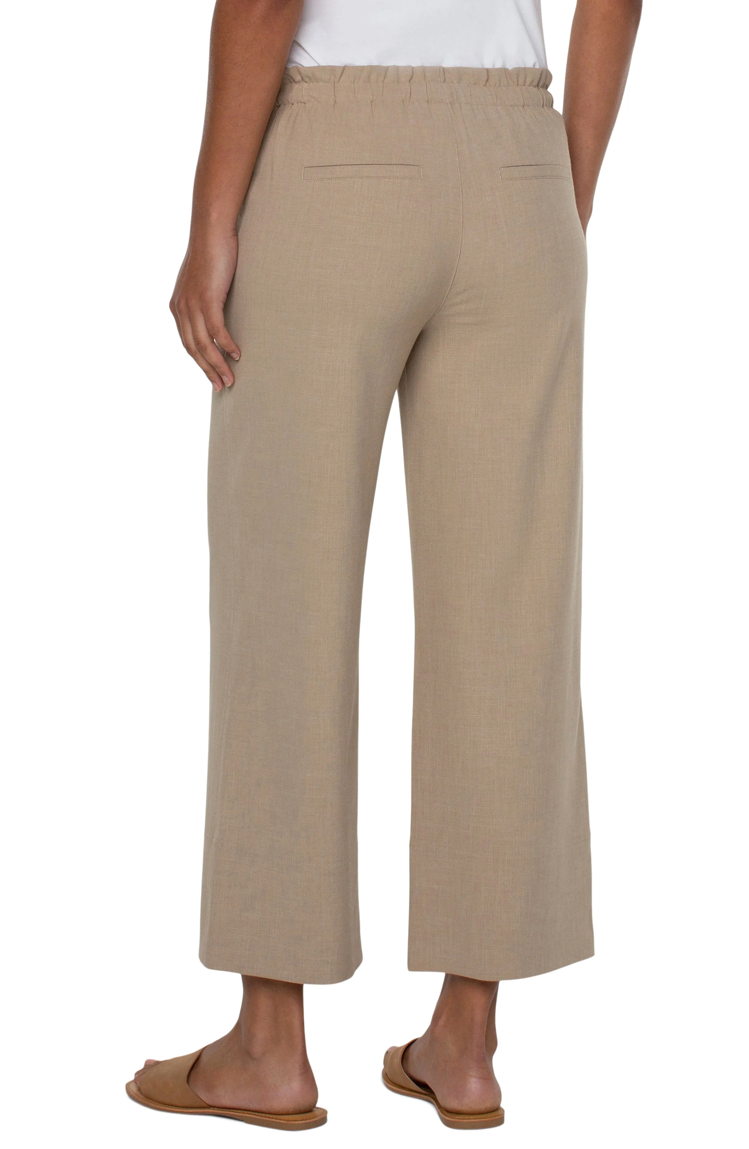 Liverpool Pull on Tie Waist Wide Leg (sandalwood tan)