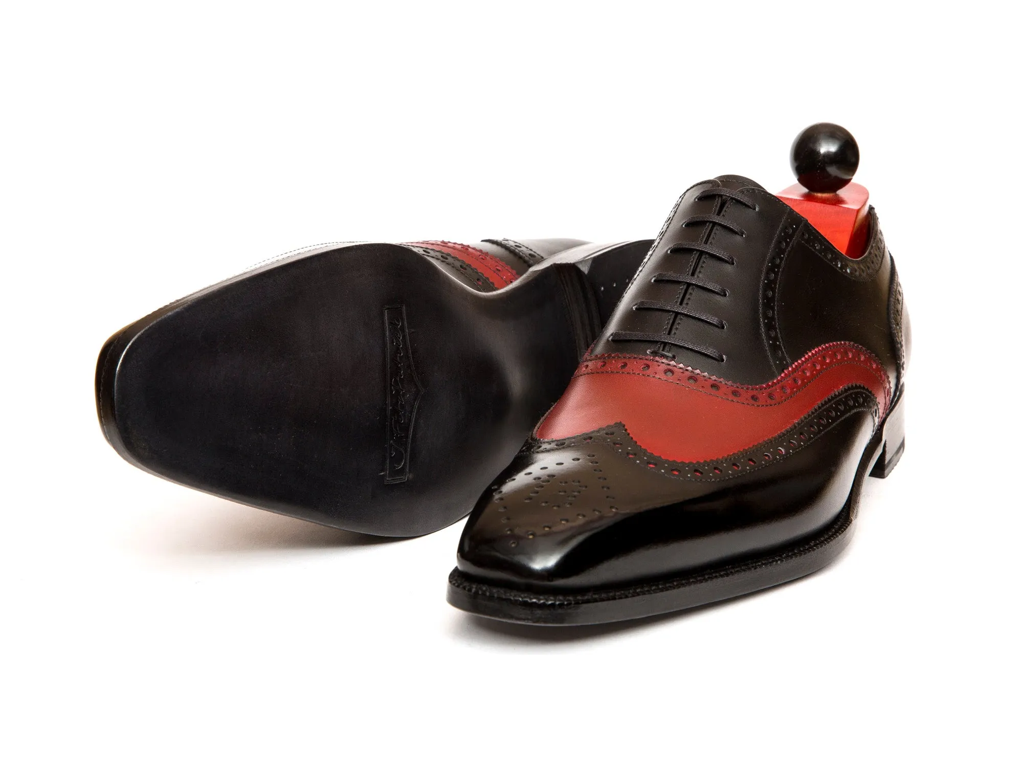 McClure - MTO - Black Calf / Red Calf - "13" Medallion - MGF Last - Single Leather Sole