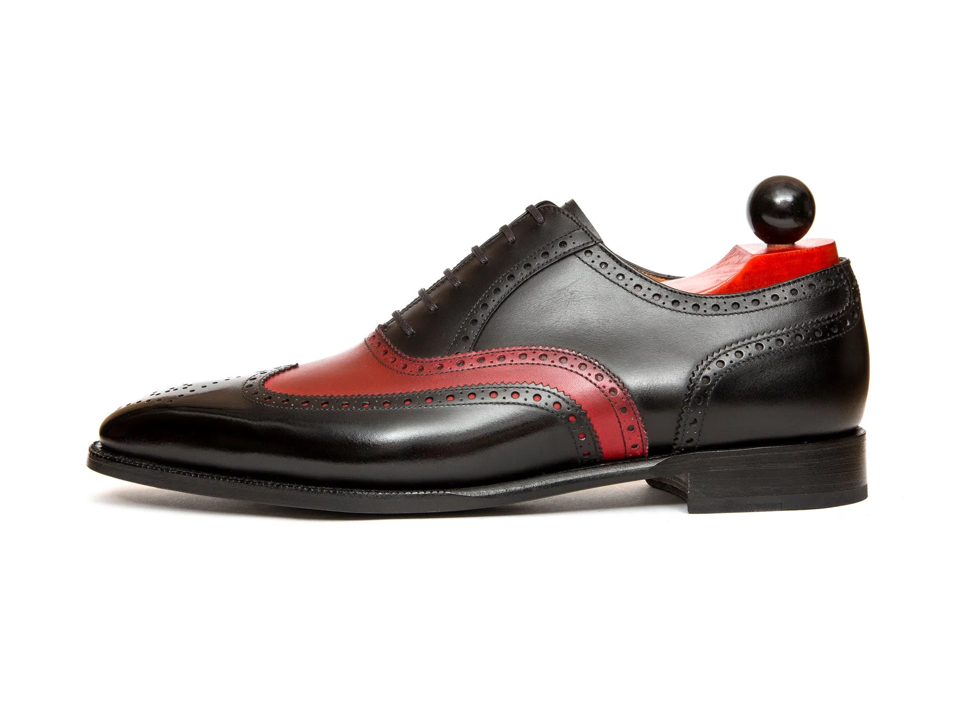 McClure - MTO - Black Calf / Red Calf - "13" Medallion - MGF Last - Single Leather Sole