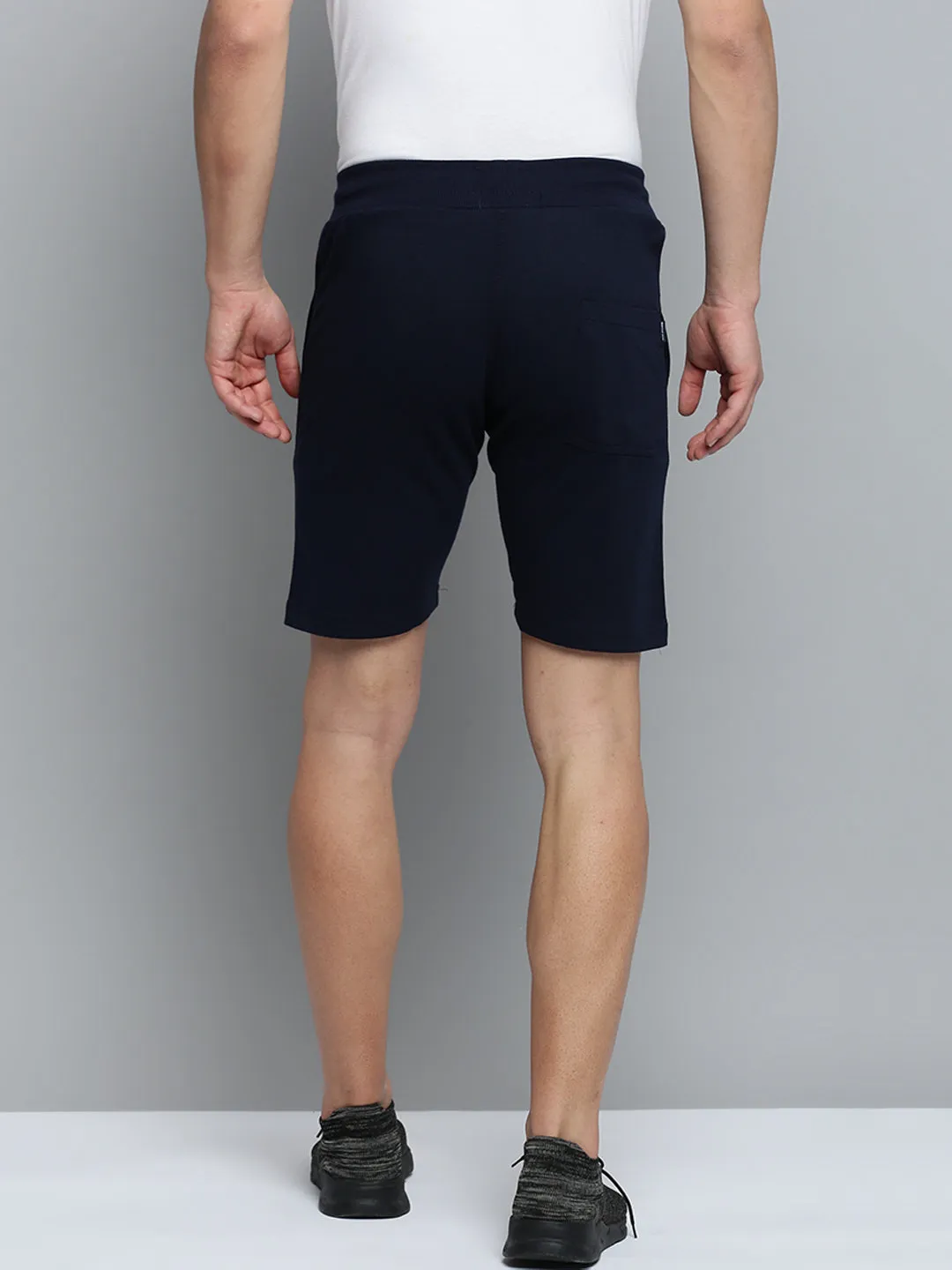 Men Navy Colourblock Casual Shorts