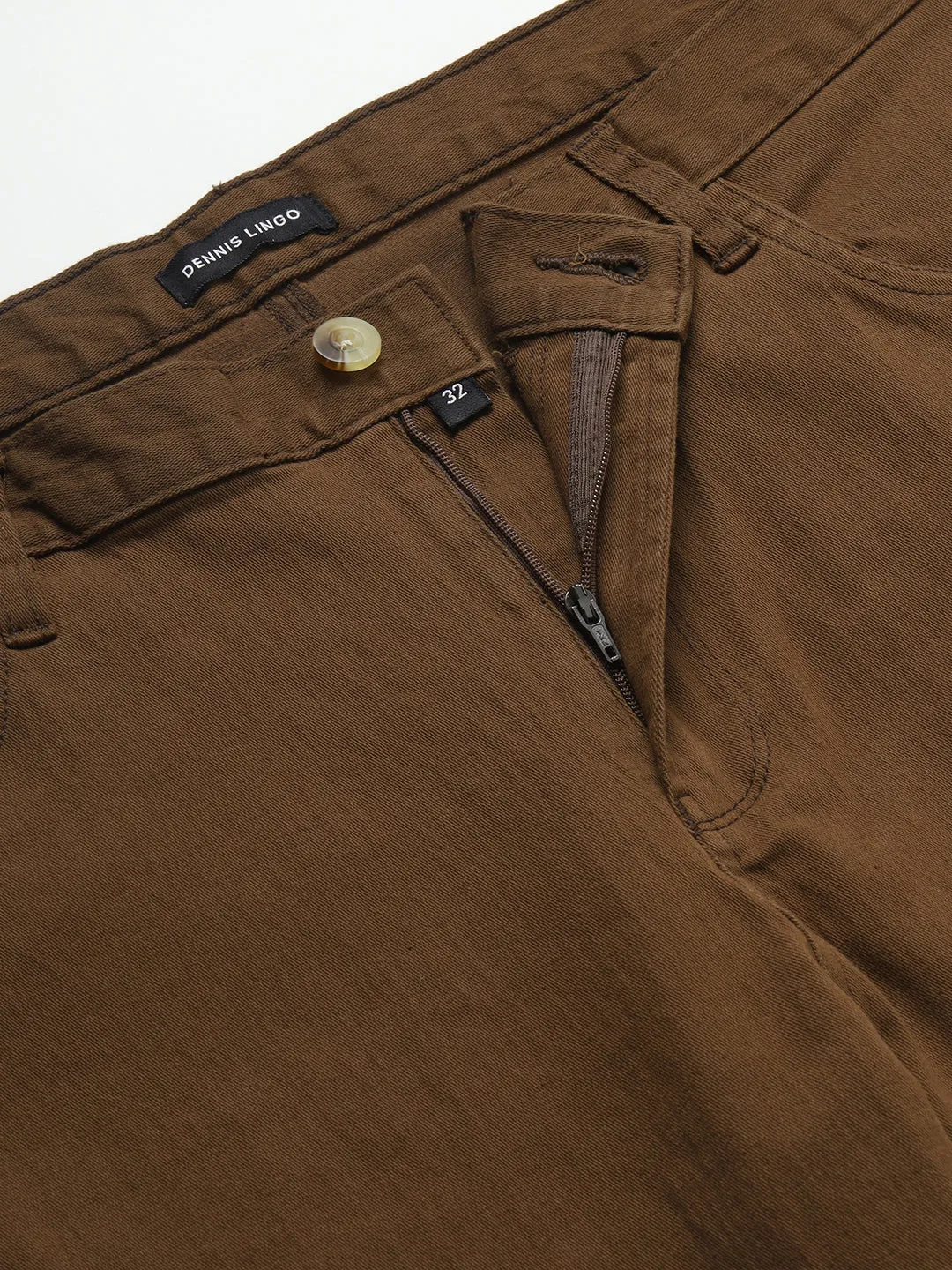 Men's Brown Solid Chino