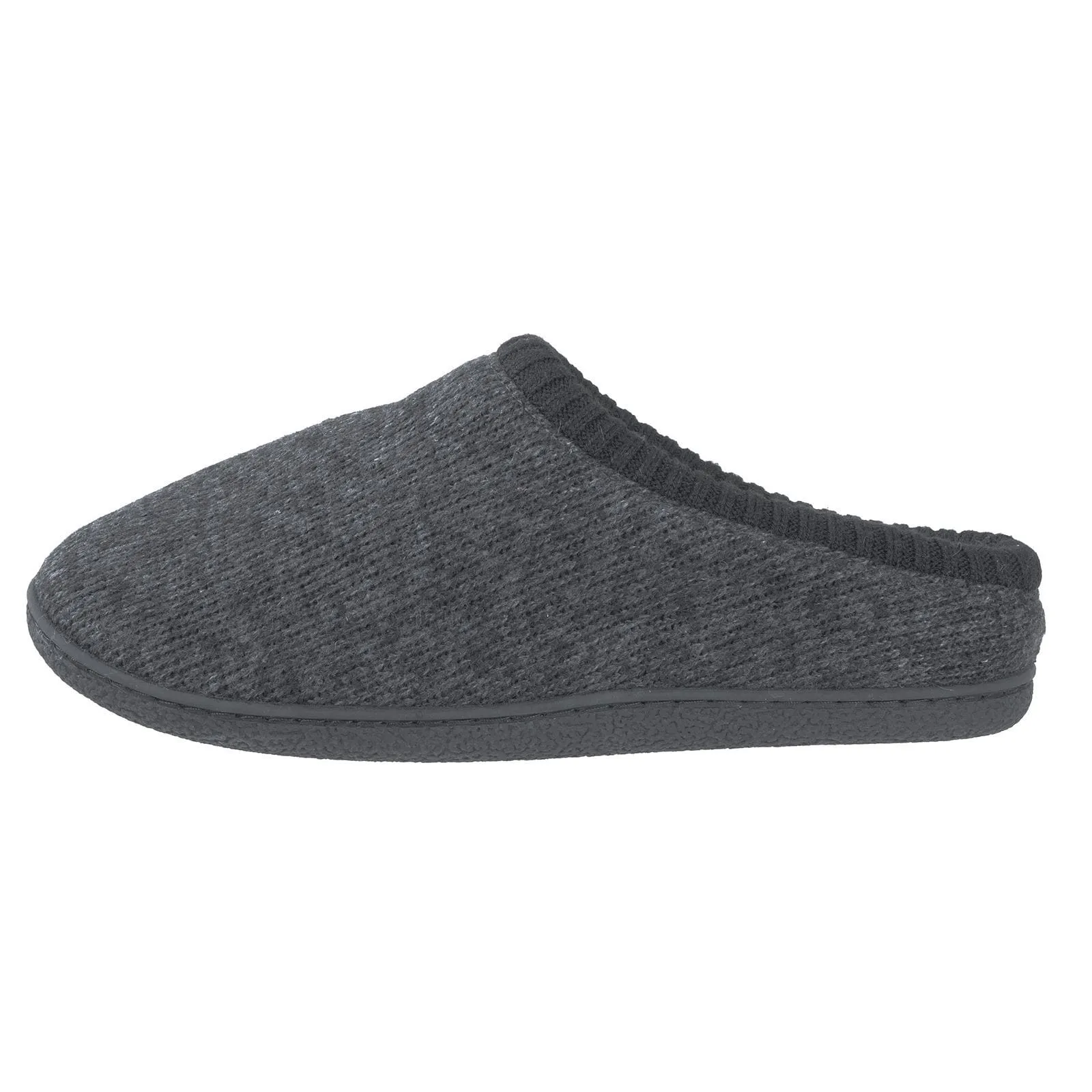 Mens Knitted Mule Slippers With Soft Fleecy Lining Non-Slip