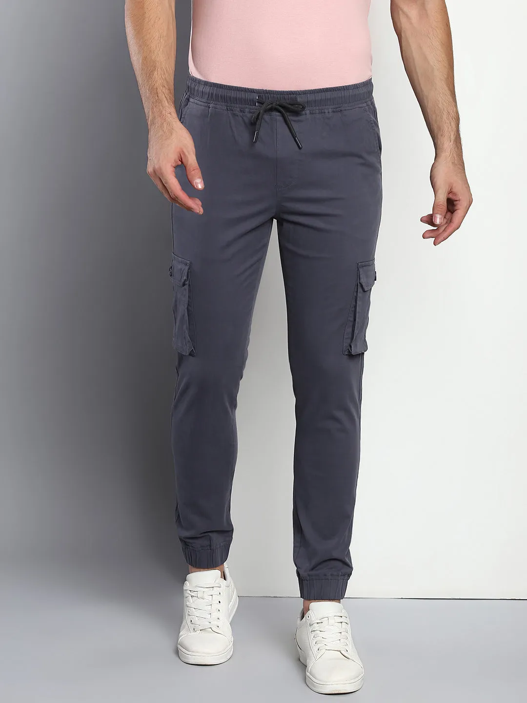 Men's Tapered Fit Cotton Joggers (Steelgrey)