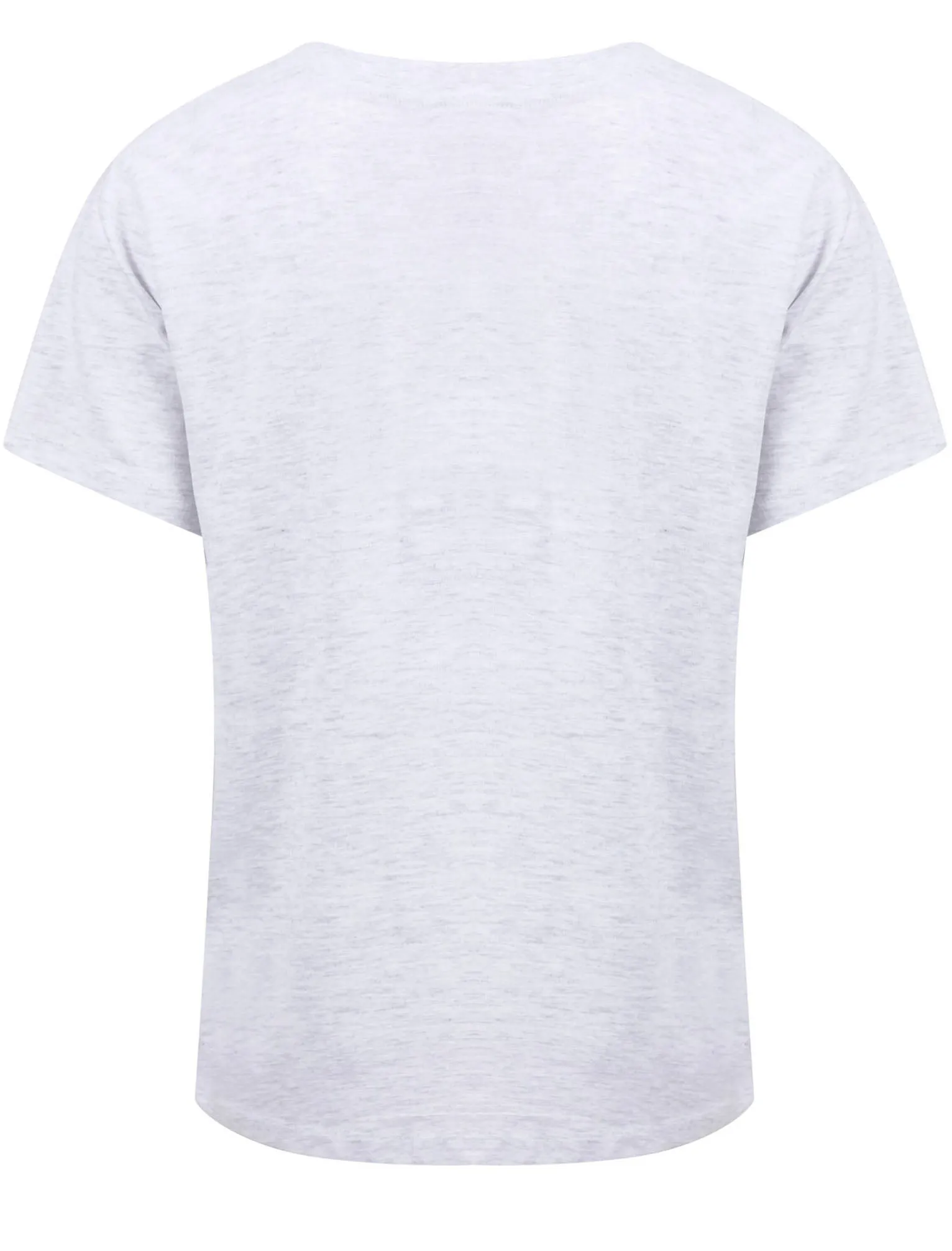 Miami Beach Motif Cotton Crew Neck T-Shirt in White Grey Marl - South Shore