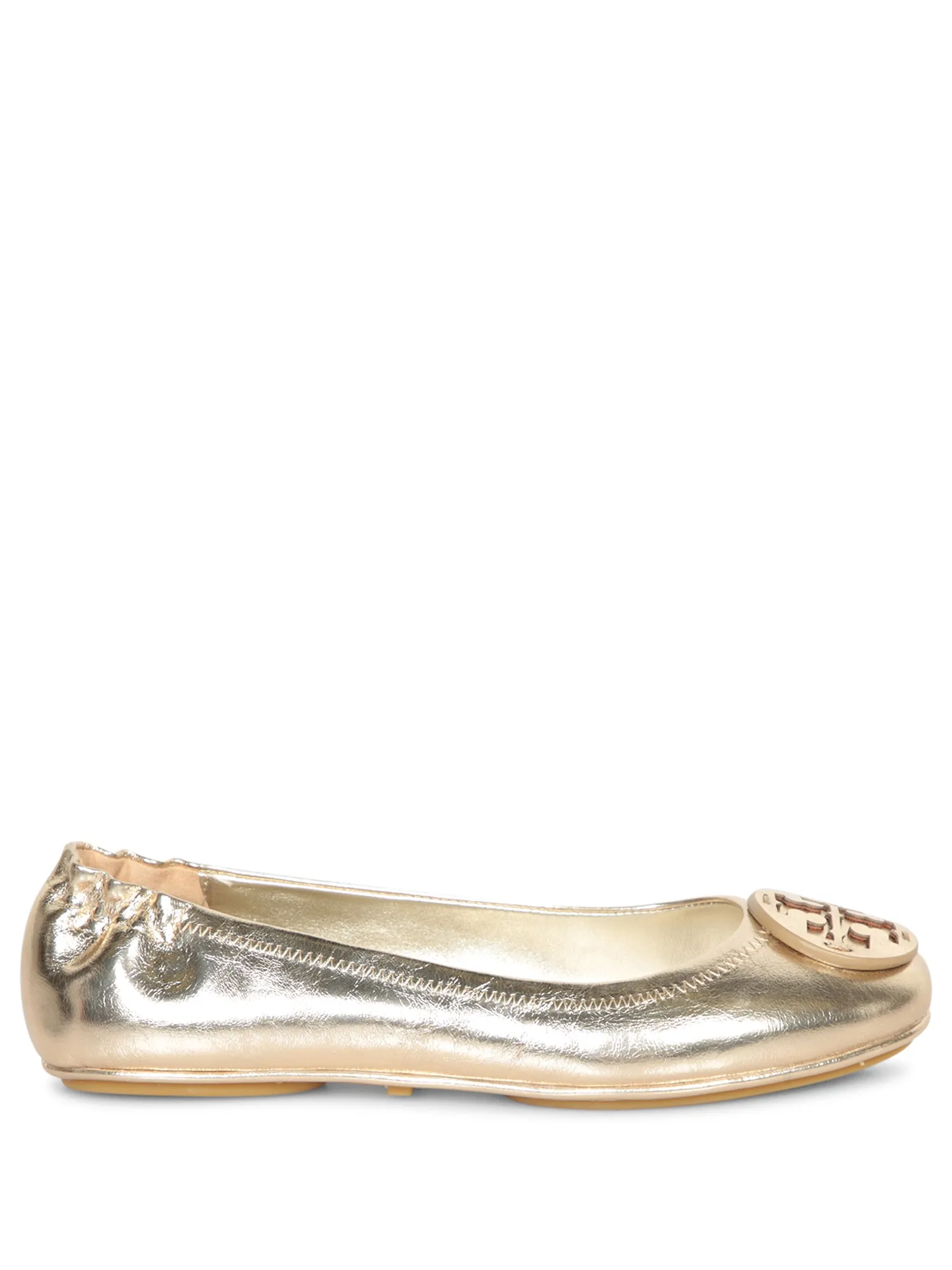 Minnie Travel Flats in Gold