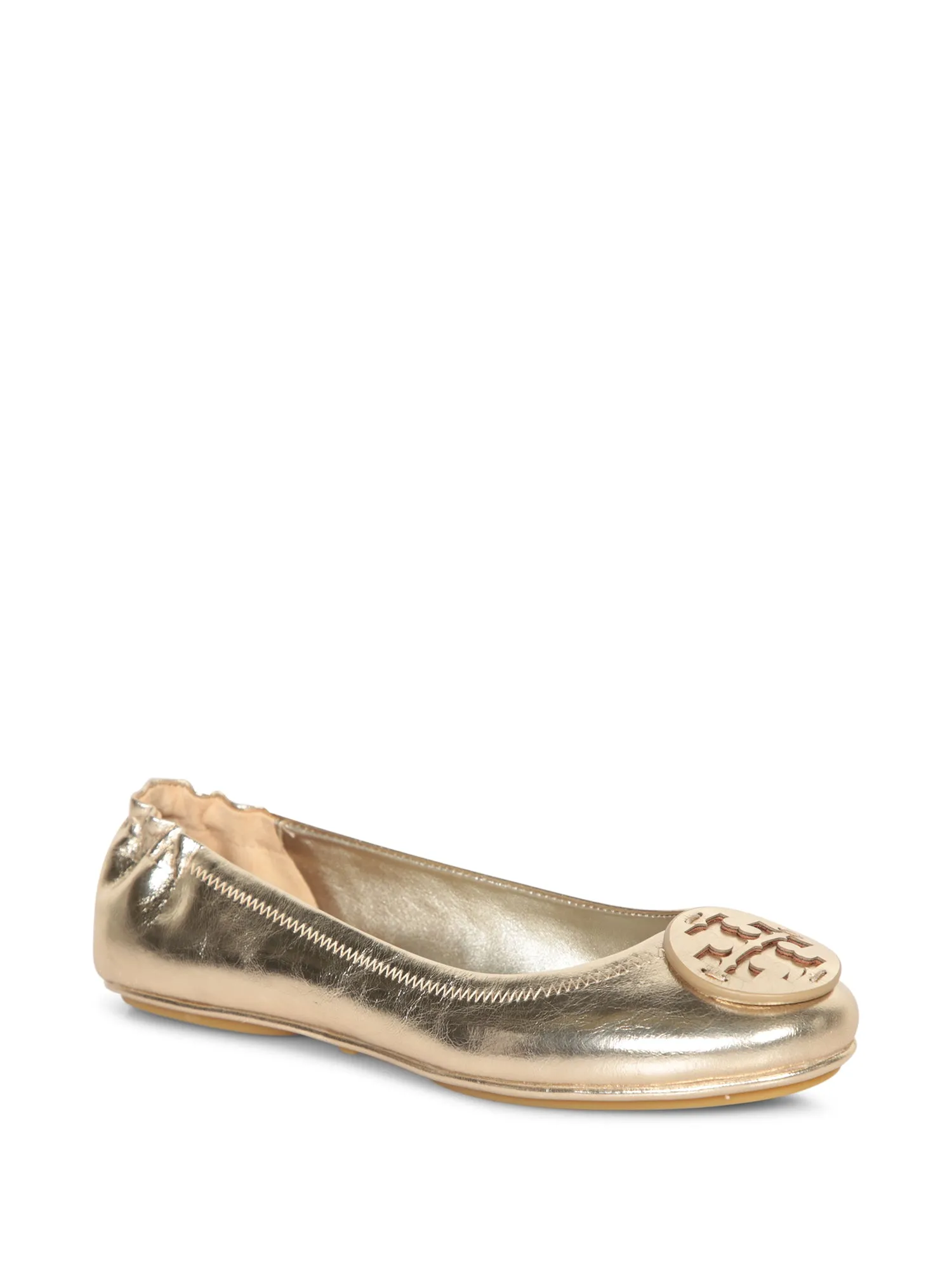 Minnie Travel Flats in Gold