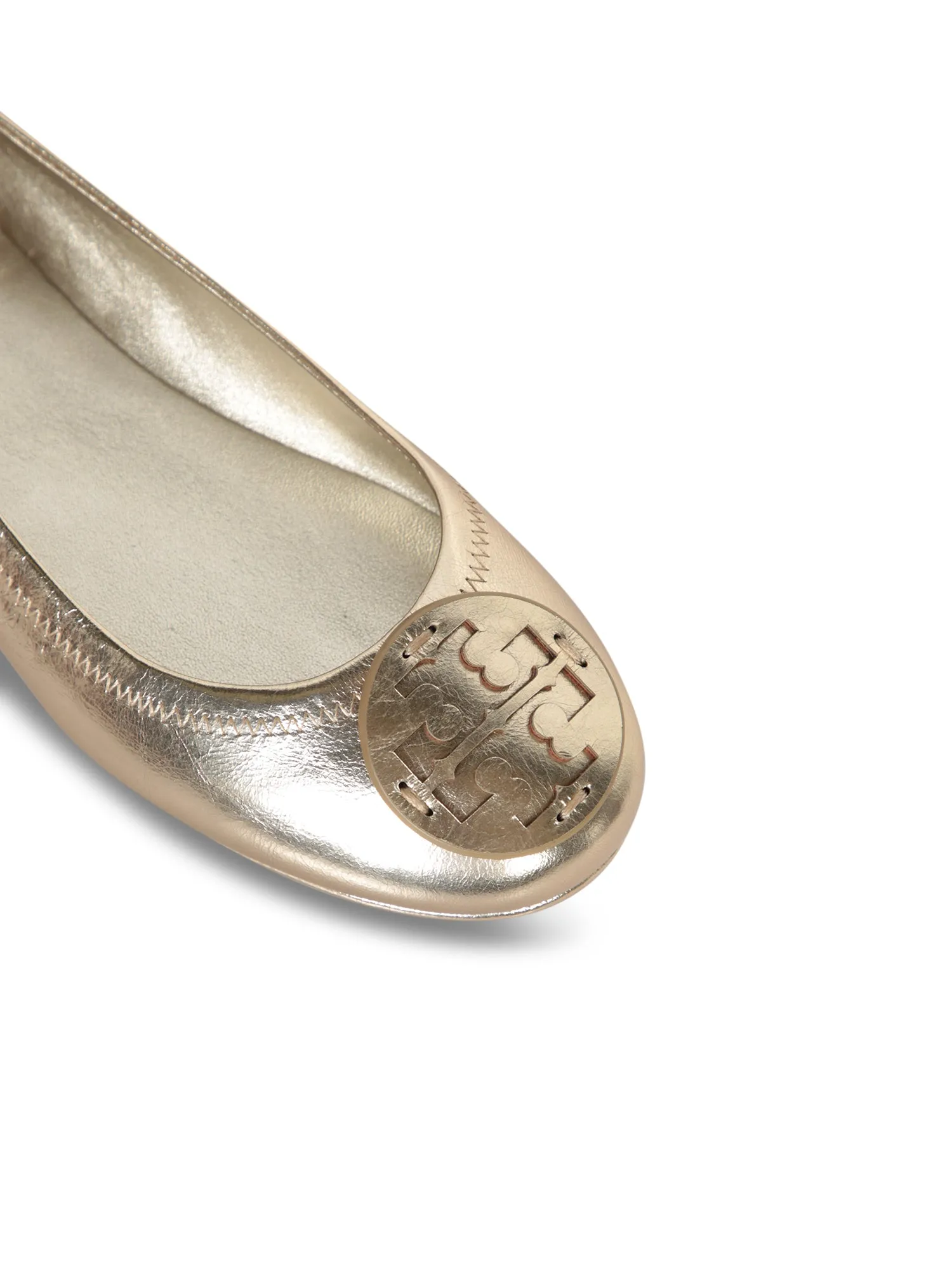 Minnie Travel Flats in Gold