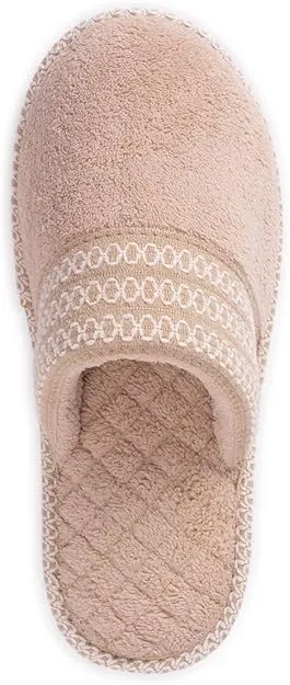 Muk Luks Women's Cathy Micro Chenille Slipper -Honey Wheat