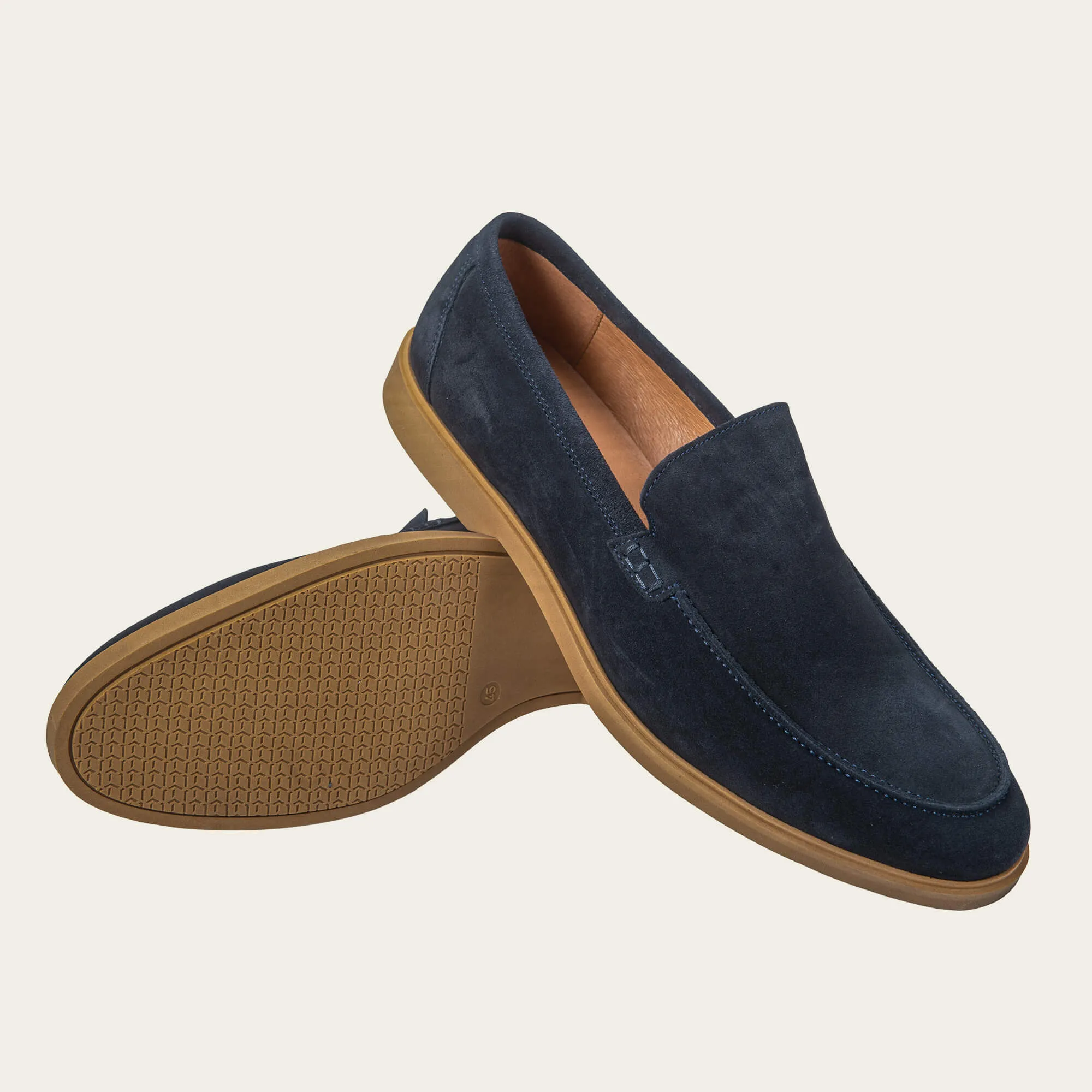 Navy Suede Classic Loafers