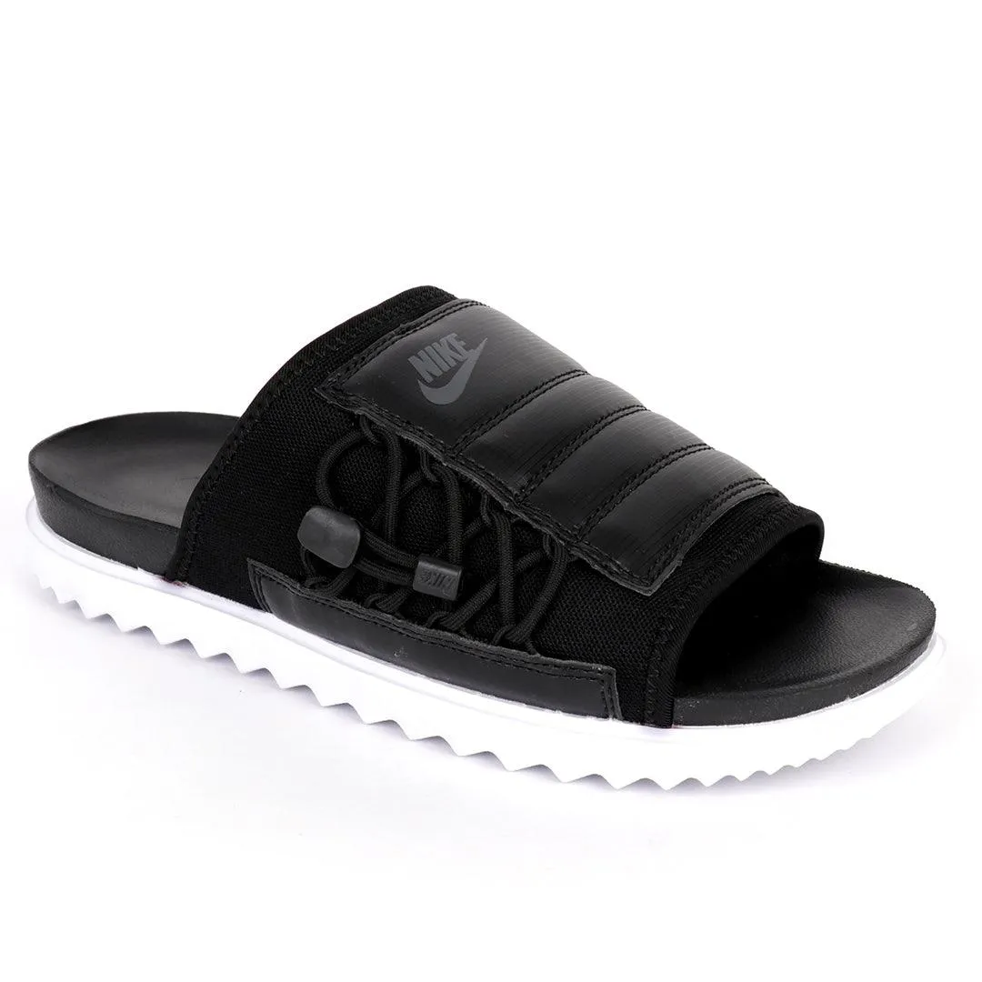 NK Asuna Black Slide With White Rubber Sole