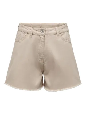 Onlelena Hw Emb Shorts Otw - Zand