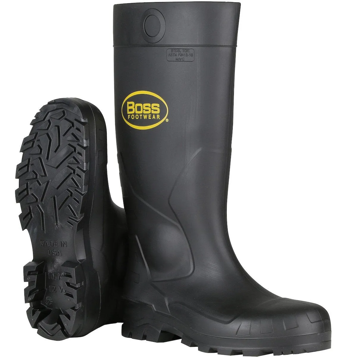 PIP Boss Footwear 16" Black PVC Steel Toe Boot