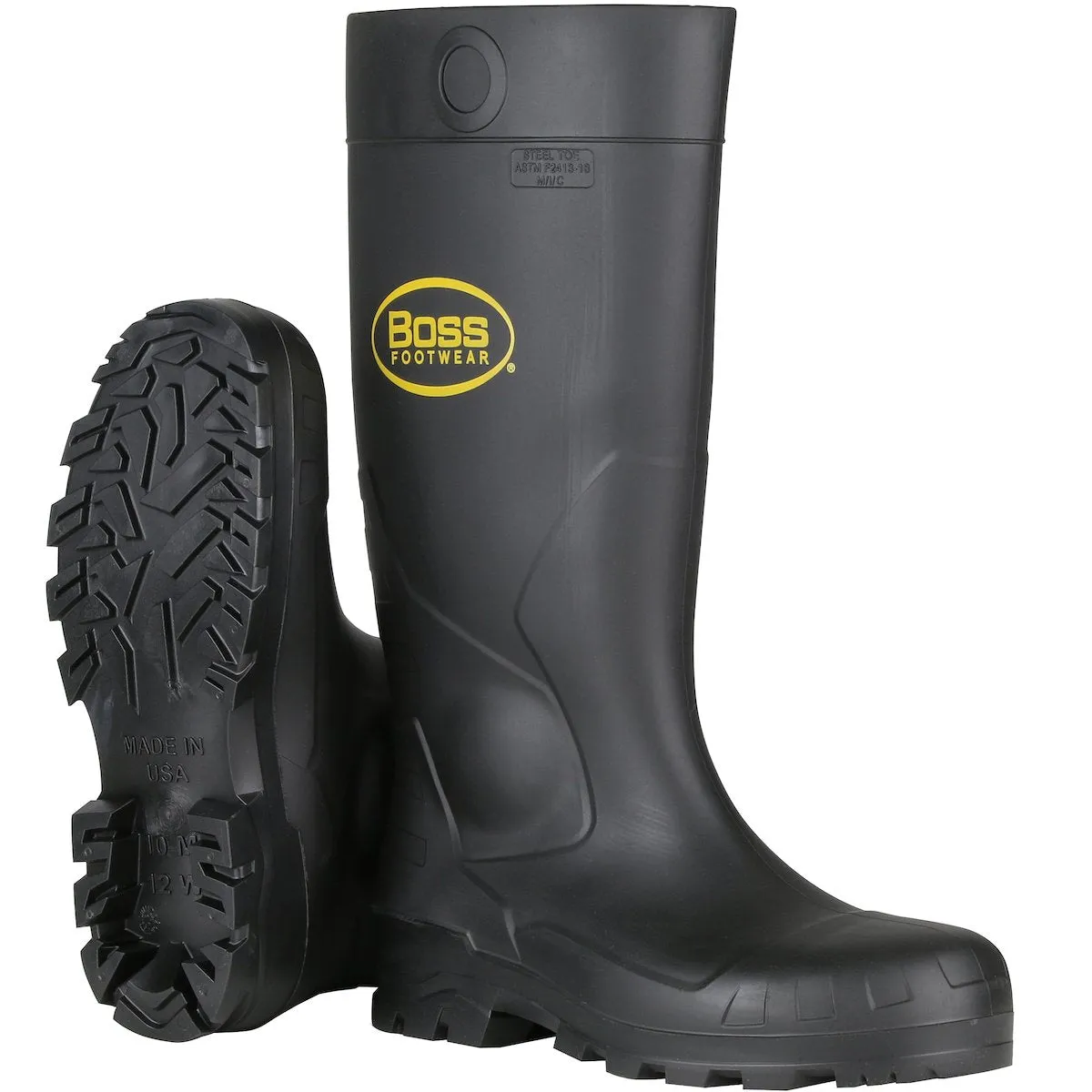 PIP Boss Footwear 16" Black PVC Steel Toe Boot