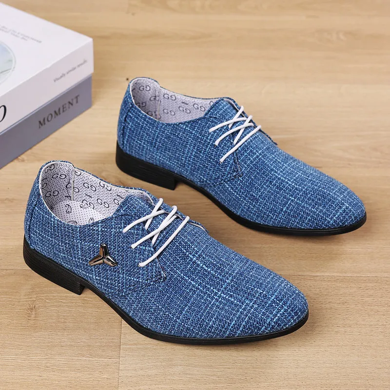 Pointed Canvas Shoes Men's Plus Size Cloth Breathable