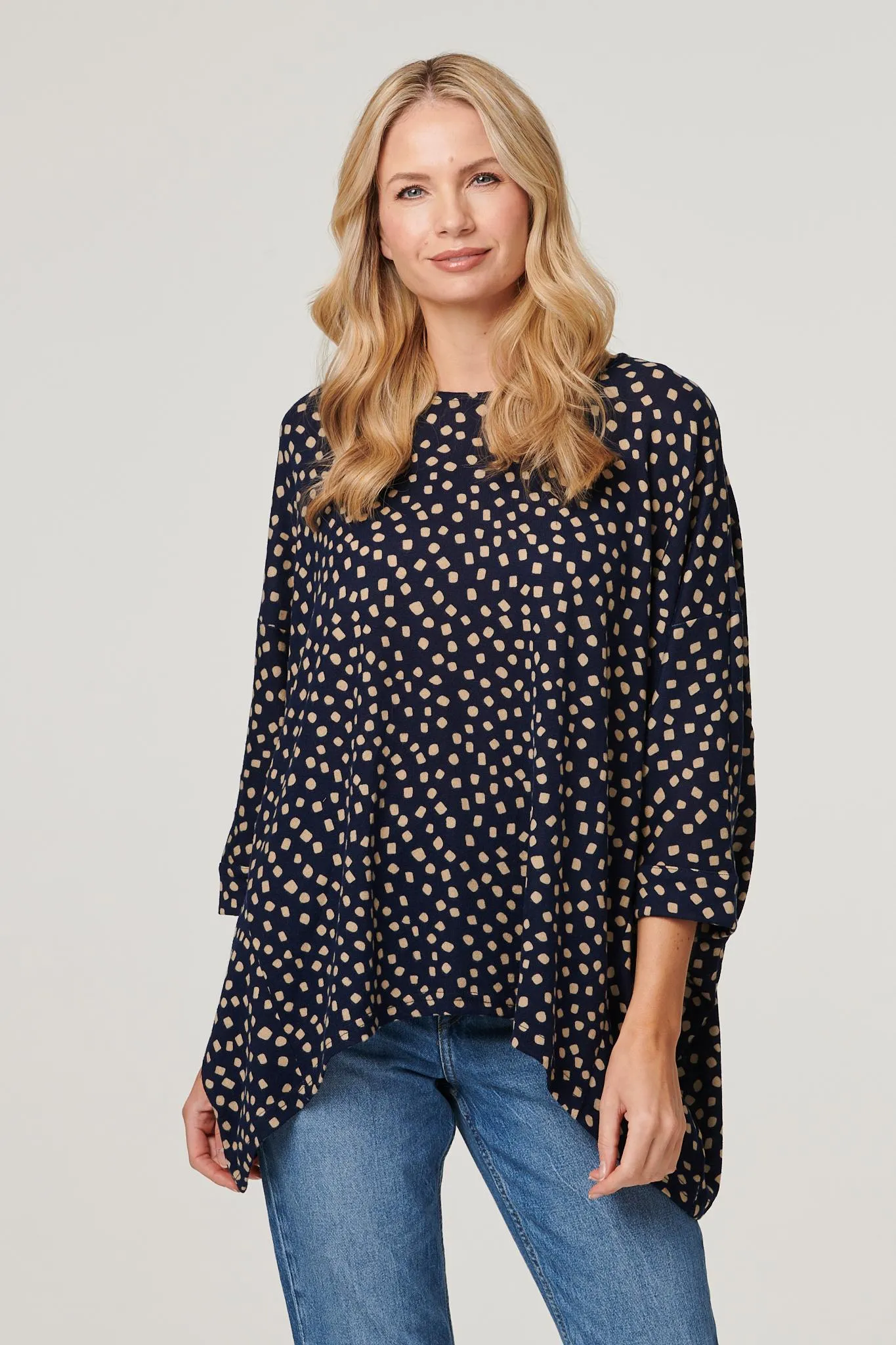 Polka Dot Oversize Blouse Top