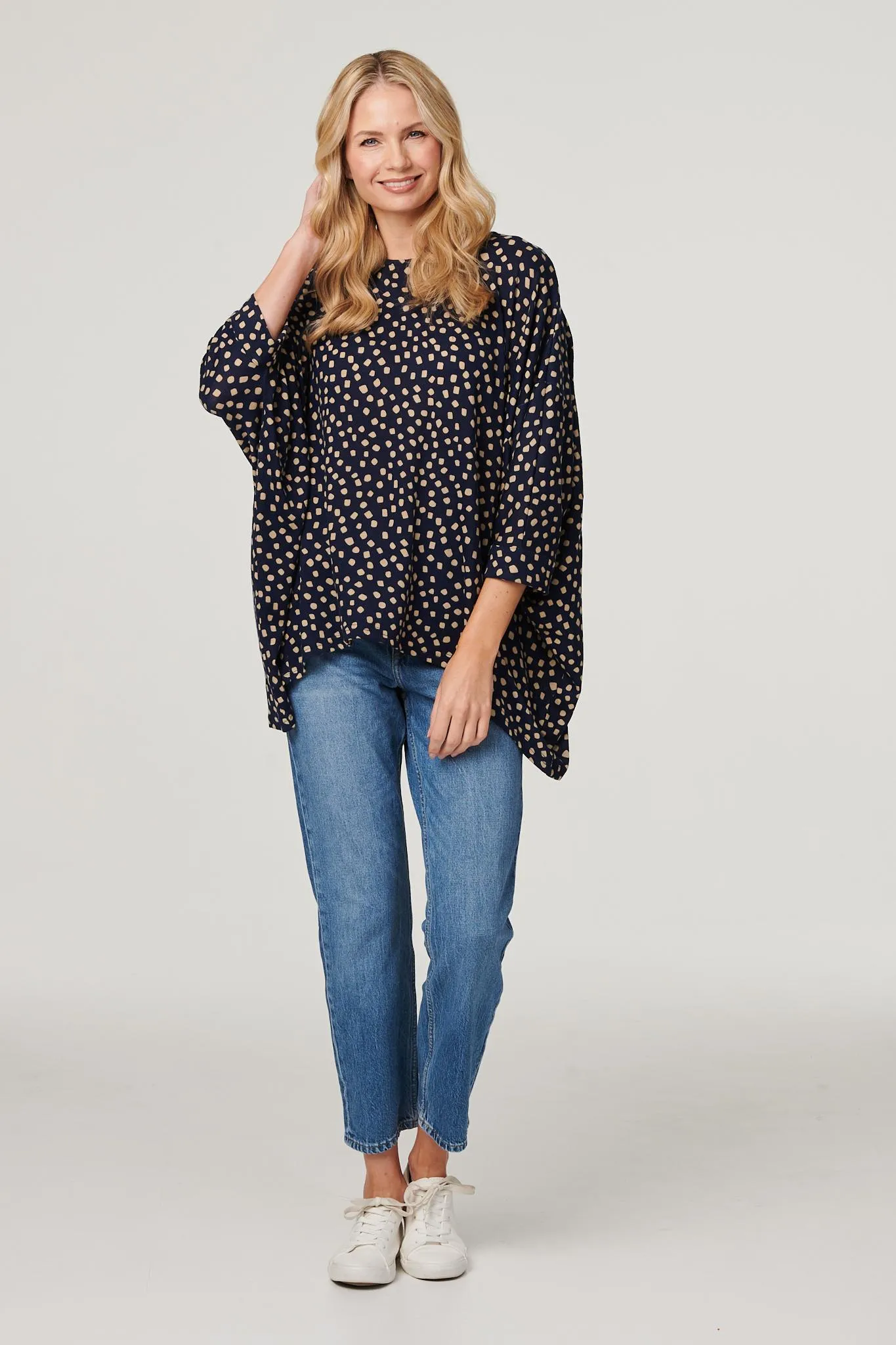 Polka Dot Oversize Blouse Top