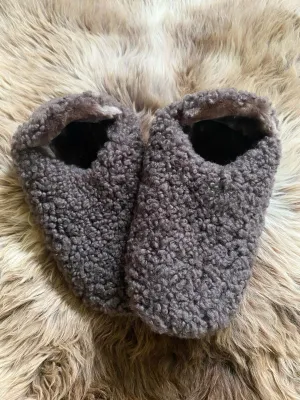 "Morocco" Sheepskin Home Slippers in Brown color