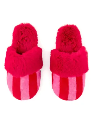 Slippers - Felicity Stripe - Red