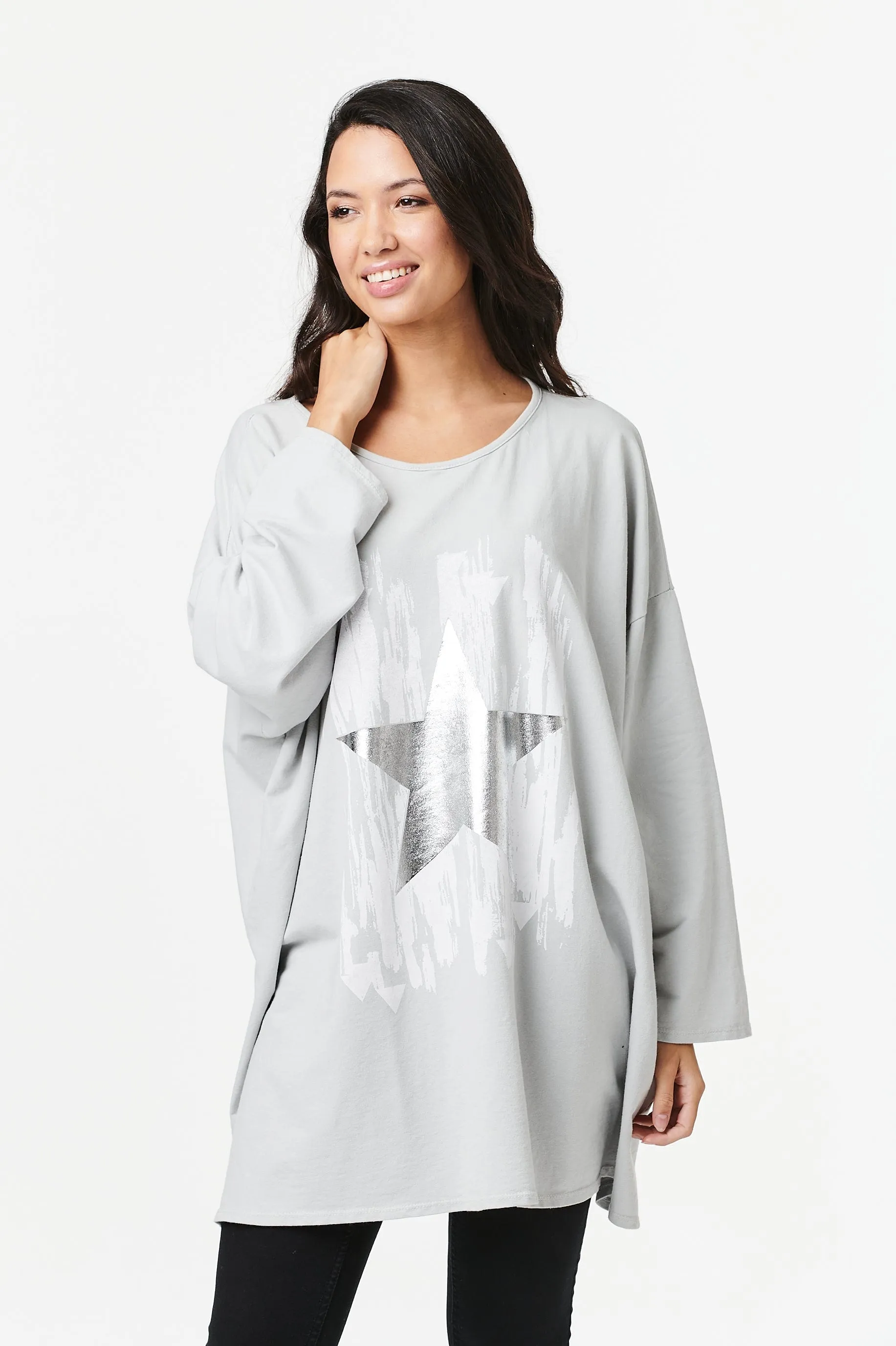 Star Print Oversized T-Shirt