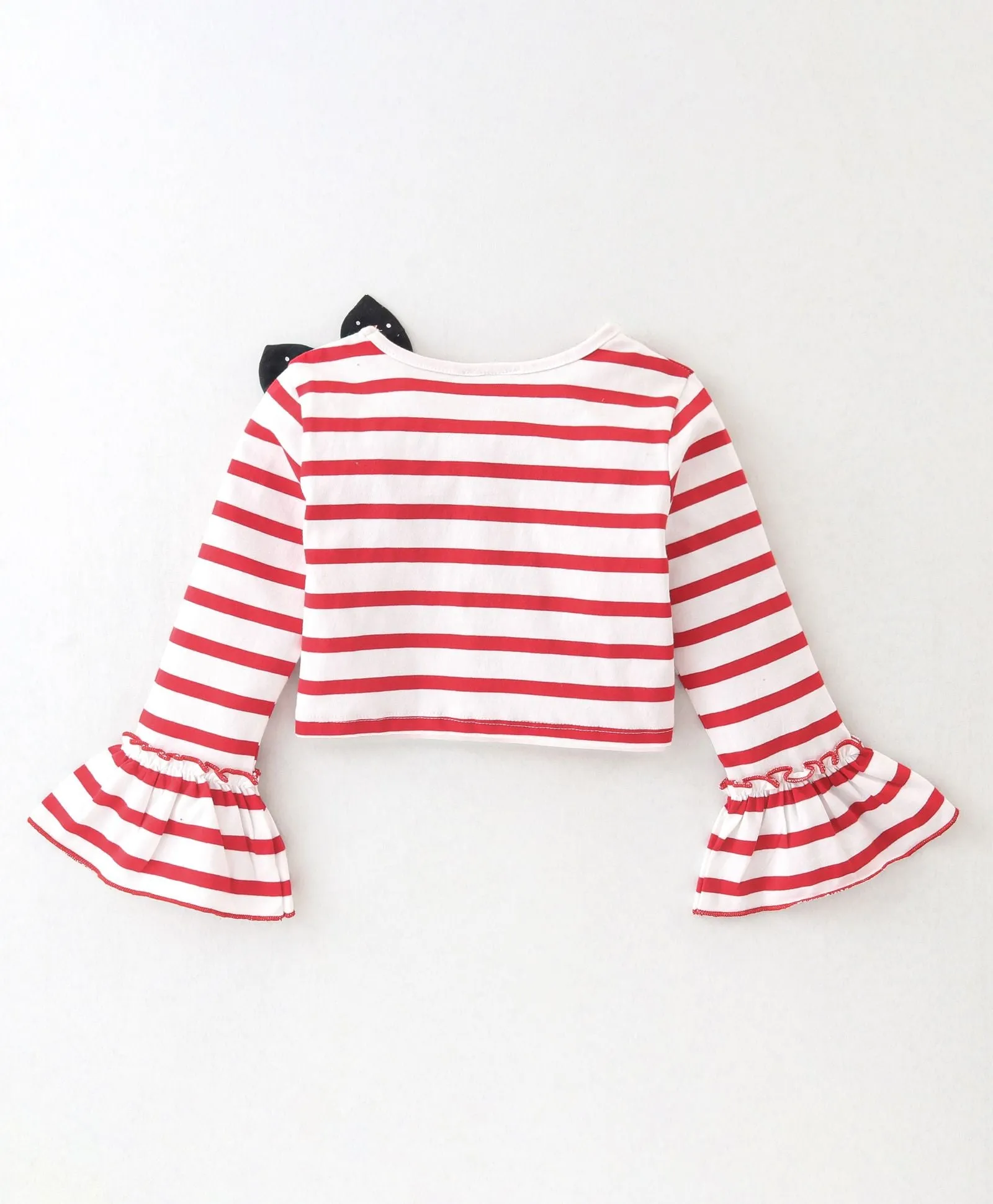 Striped Frilled Top Polka Palazzo Set