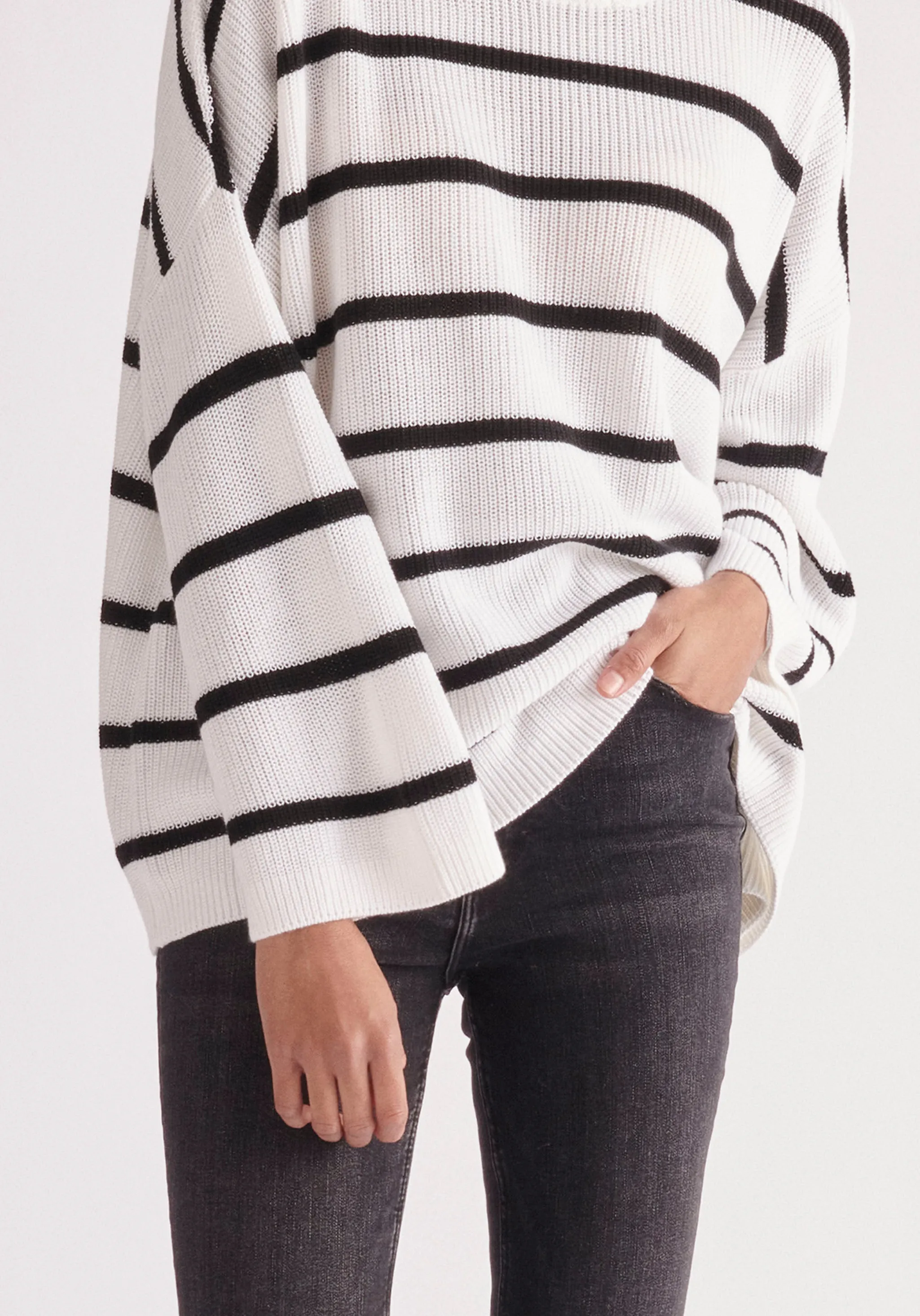 Striped High Neck Jumper