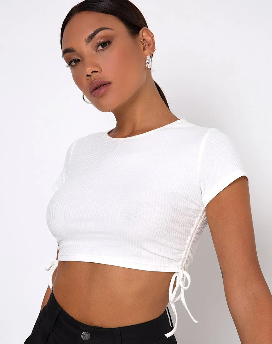 Tiner Crop Top in Rib Ivory