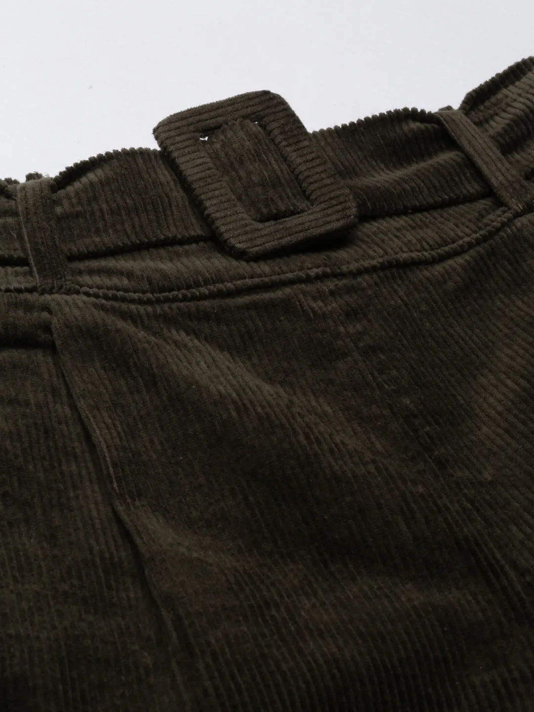 Women Olive Solid Peg Trouser