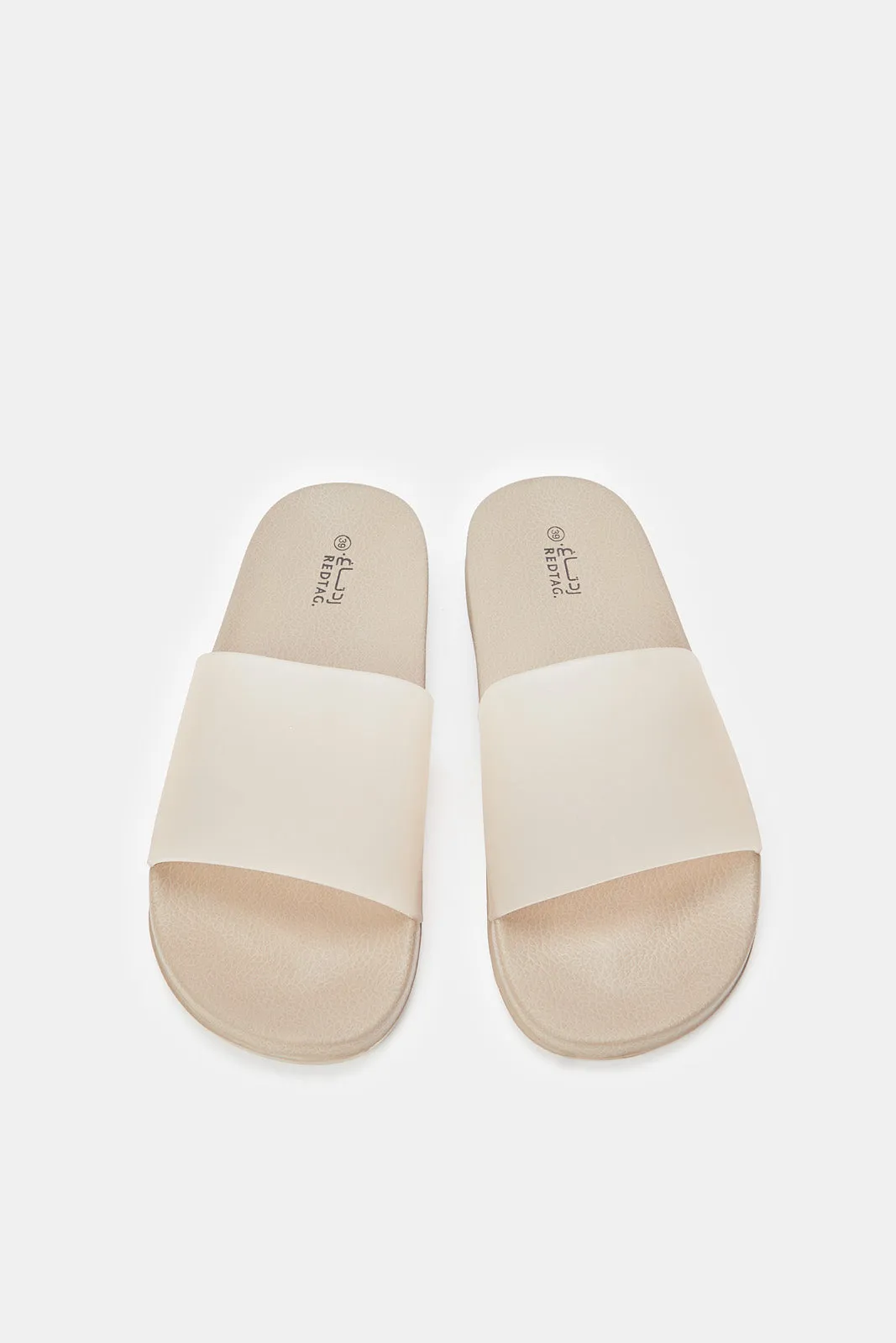 Women Taupe Vinyl Slide