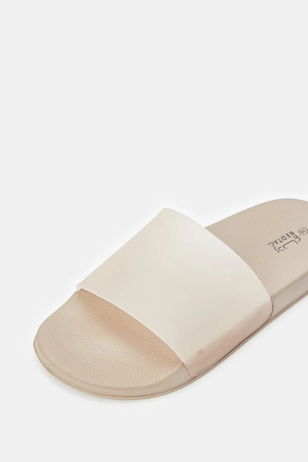 Women Taupe Vinyl Slide